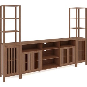 Combination TV Cabinet, for TVs Up to 70", Large TV Stand with Bookshelves, Storage TV Cabinet - 1 of 4