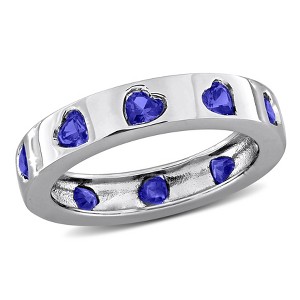 EVERLY JEWELRY | Sterling Silver 1 1/2 CT TGW Created Blue Sapphire Fashion Ring - 1 of 4