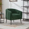 KWPZQEB Accent Chair, Chenille Upholstered Barrel Chair with Metal Legs, Tufted Lounge Chair with Armrest, Single Sofa Chair for Bedroom, Living Room - 4 of 4