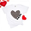 Simply Sage Market Women's Checkered Heart Black Short Sleeve Garment Dyed Tee - 3 of 4