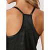cheibear Women's Satin Solid Lingerie Lace Trim Cami Tops with Shorts V-Neck Sleepwear Pajamas Sets - 4 of 4