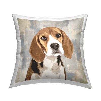 Stupell Industries Pet Beagle Portrait Abstract Beige Pattern