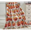 Kate Aurora Halloween Happy Jack O' Lantern Pumpkins Ultra Plush Accent Fleece Throw Blanket - 50 in. x 60 in. - 2 of 2