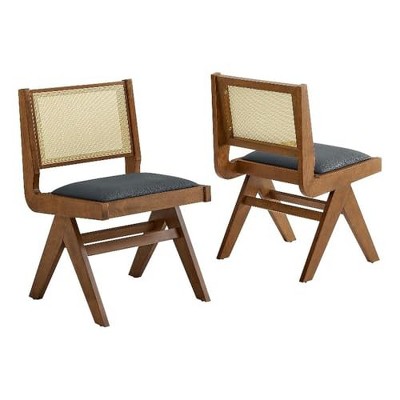 Modway  Thera Dining Side Chairs Set of 2 in Walnut Black