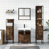 vidaXL 4-Piece Bathroom Furniture Set Smoked Oak Engineered Wood with Wall-Mounted Mirror Cabinet, Ample Storage, and Modern Design - 3 of 4