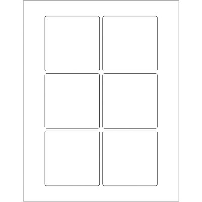 Tape Logic Rectangular Laser Labels 3" x 3" White 600/Case (LL166)