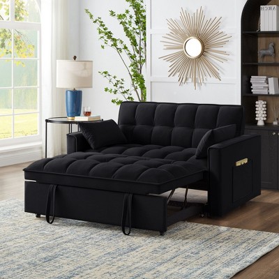 NicBex 52.5" Sofa Bed,Modern Convertible Loveseat Sofa with Adjustable Backrest & Storage Pockets,2-Seater Tufted Couch for Living Room