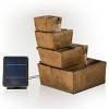 17" Solar Tiered Resin Rustic Fountain - Alpine Corporation: LED, Polystone, Weatherproof - 2 of 4