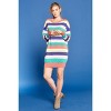 Slickblue Striped Knit Sweater Dress for Women – Long Sleeve Casual Dress – Coral Multi-Color Outfit in S-M & M-L - 2 of 4