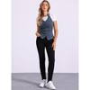 INSPIRE CHIC Women's Denim Halter Neck Button Down Backless Jean Vest - 4 of 4