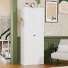 Yukimo 72"H White Metal Pantry Cabinet - Tool-Free Assembly Freestanding Storage Organizer with Magnetic Doors for Kitchen/Pantry/Bathroom - 2 of 4