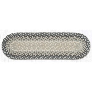 Earth Rugs Handcrafted Gray, Sand & Ivory Oval Jute Stair Tread – 27"x8.25" - 1 of 3