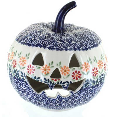 Blue Rose Polish Pottery Garden Bouquet Large Pumpkin Luminary : Target