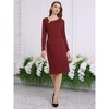 INSPIRE CHIC Women's Asymmetrical Neckline Long Sleeve Wear to Work Sheath Dress - 2 of 4