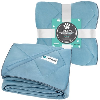 Medium Dusty Blue Waterproof Cooling Pet Blanket