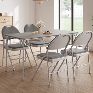 Set of 2/4/6 Folding Chairs with and Non-Slip Feet Pads Party Chairs for Indoors and Outdoors, Room, Dining Room - 1 of 4