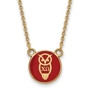 Black Bow Jewelry 14k Yellow Gold Plated Sterling Silver Chi Omega Greek Life Necklace 18 Inch - 1 of 4