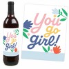 Big Dot of Happiness Women's Day - Feminist Party Decorations for Women - Wine Bottle Label Stickers - Set of 4 - 3 of 4