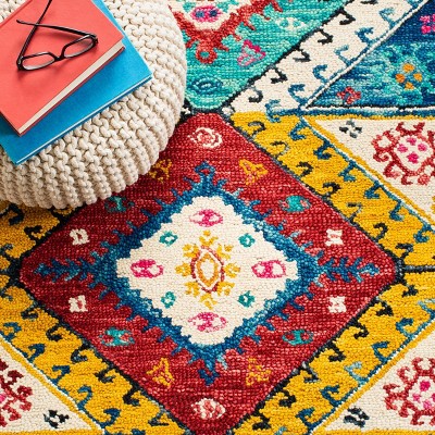 Aspen 6' x 9' Blue Multicolor Hand-Tufted Wool Area Rug