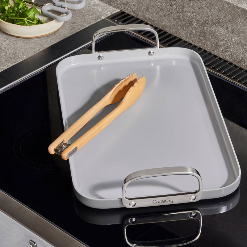Caraway Home 11.73" Nonstick Square Double Burner Crepe Pan, 4 of 7