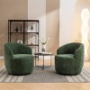 Chenille Swivel Accent Chair Barrel Accent Chair Armchair With Powder Coating Metal Ring-Tanpinhause - 3 of 4