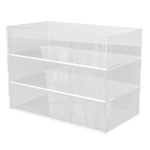 Martha Stewart Brody 3 Pack Stack and Slide Plastic Tray Office Desktop Organizer, 3" x 7.5" - 1 of 4