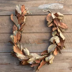Park Hill Collection Dried-Look Magnolia Leaf Garland