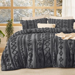 2-3 Pcs Tufted Boho Comforter Set Bed Set GentleSoft Farmhouse Shabby Chic Embroidery Bedding - 1 of 4