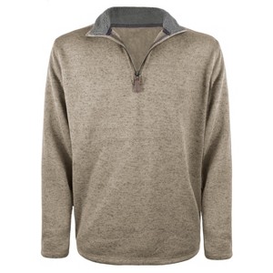 Men’s Berber Collar Heather Sweater Fleece 1/4 Zip Pullover - 1 of 4