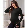 INSPIRE CHIC Women's Maternity Long Sleeve T-shirts Crew Neck Yoga Blouse Pregnancy Tee Clothes - 2 of 4