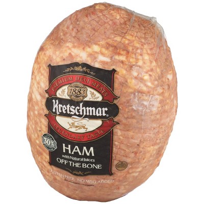 Kretschmar Ham with Natural Juices Off the Bone - Deli Fresh Sliced - price per lb