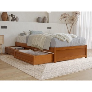 AFI Furnishings Twin XL Panel Platform Bed with Storage Drawers in Light Toffee - 1 of 4