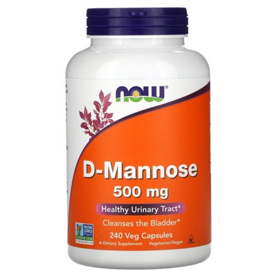 Now Foods D-Mannose, 500 mg, 240 Veg Capsules,