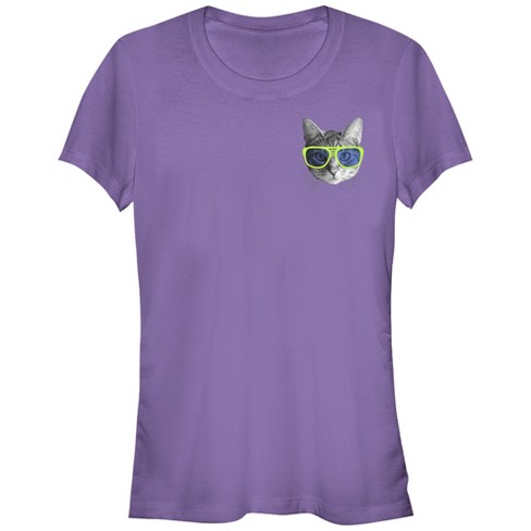 Juniors Womens Lost Gods Cool Cat in Sunglasses T-Shirt - image 1 of 3