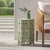 XIYUYEU Vintage Crackle Outdoor Patio Side Table, Outdoor Accent Tables with Isunburst Cut-out Pattern, Outdoor End Table for Patio - 4 of 4