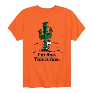 Boys' - Peanuts - Im Fine Spike Short Sleeve Graphic T-Shirt - 1 of 4