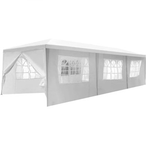 SKONYON 10'x30' Outdoor Canopy Party Wedding Tent White Gazebo with 8 Side Walls - 1 of 4