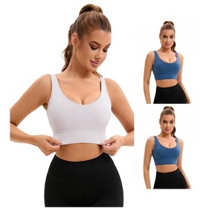 INSPIRE CHIC 3 Pcs Women's U Back V-Neck Padded Workout Crop Top with Built in Bra Sports Bras - 1 of 4