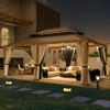 EROMMY Gazebo 14'x20' Steel Double Roof Hardtop Gazebo, Coated Aluminum Frame Waterproof Pavilion - 2 of 4