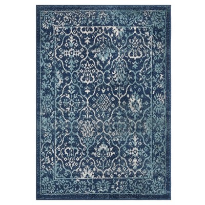 Vintage Area Rug Retro Floral Indoor Carpet Oriental Medallion Floor Rug Aesthetic Carpet Traditional Rug for Living Room Bedroom Kitchen