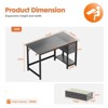 JIONJOY 47 inch Wide Writing Desk with 2 Drawers - Black - 4 of 4
