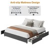 Queen Size Platform Bed Frame with 4 Storage Drawers, Linen Upholstered - 4 of 4