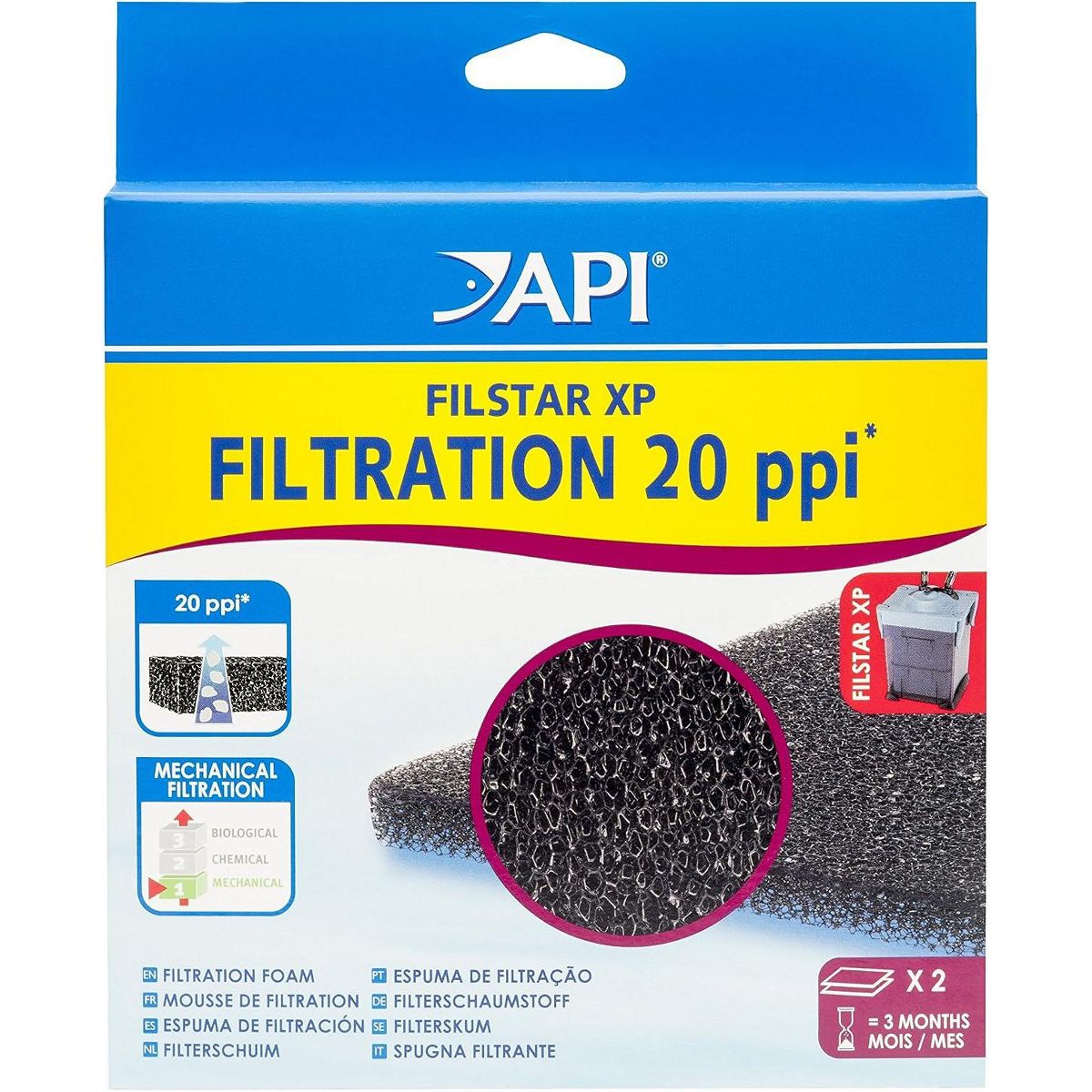 API Filstar XP Filtration Foam Aquarium Canister Filter Pads, 2 Count