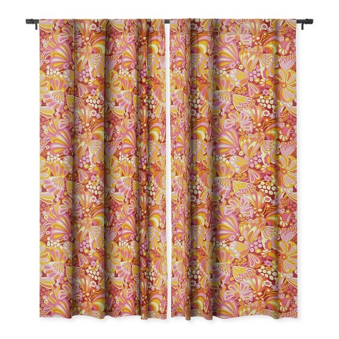 Jenean Morrison Abstract Butterfly Pink Set of 2 Panel Blackout Window Curtain - Deny Designs - image 1 of 4