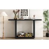 Vynxaria Minimalist Console Table with Curved Corners, U-Shaped Base, Natural Wood Veneer Versatile Display Table for anyway - 4 of 4