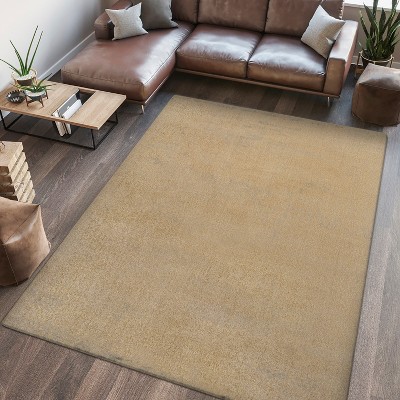 Twyla Yellow Low-Pile Machine-Washable Area Rug, 4 ft. x 6 ft.