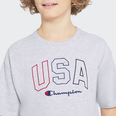 Champion Boys' USA Oversized Graphic T-Shirt - Gray L — фото 3