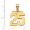 Black Bow Jewelry 14k Yellow Gold, Athletic Collection Medium Polished Number 25 Pendant - 2 of 3