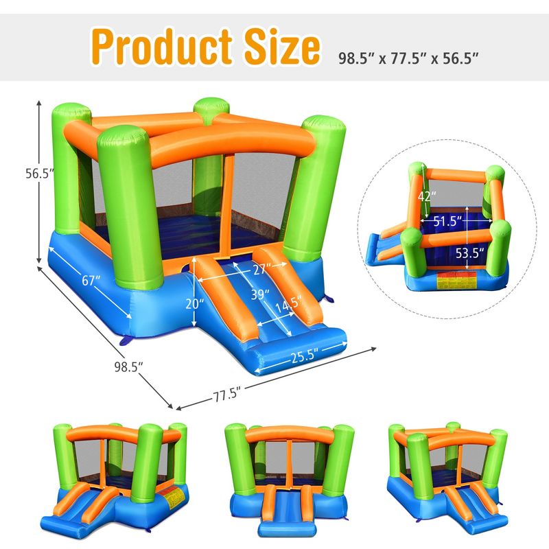 Costway Inflatable Bounce House Kids Jumping Playhouse Indoor & Outdoor Without Blower, 3 of 11