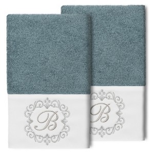 Linum Home Textiles 100% Turkish Cotton MONICA 2PC Embellished Hand Towel Set - 1 of 1